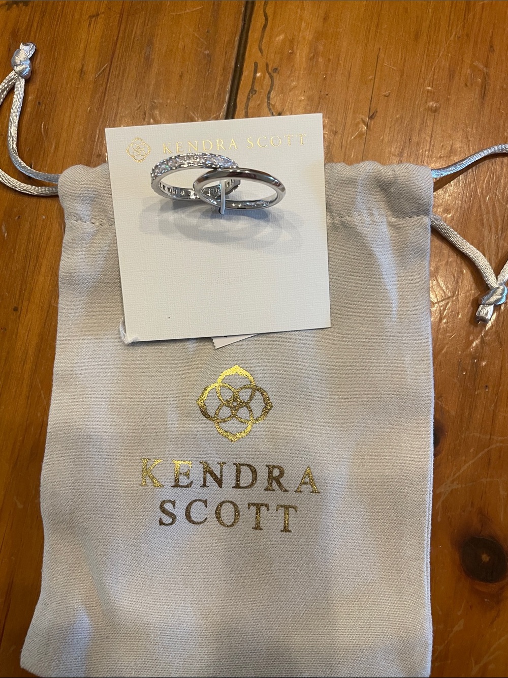 Kendra Scott Ella set of 2 Silver White CZ